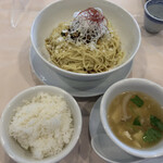 龍天江 - 汁なし坦々麺+ライス+スープ