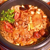 柚木元 - 野生きのこと信州プレミアム牛肉のすき焼き