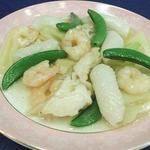 うすけぼー - イカと海老の炒め