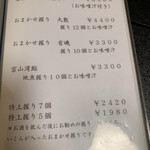 鮨よし - メニュー表