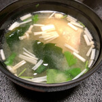 鮨よし - ミツバと、ワカメとエノキと小鯛