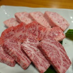 炭火焼肉たけさん亭 - 特上三種盛り