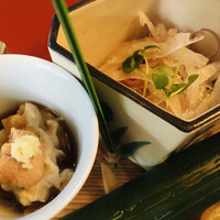 東京 芝 とうふ屋うかい - 「湯葉とろ」＆「炙り蛸とまと」