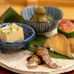 Sushi Kaiseki Isaribi - 2022.8 前菜盛り合わせ
