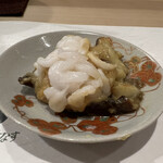 うを徳 - 京都の賀茂なすの味噌田楽 白エビのせ