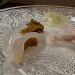 うを徳 - 松皮鰈と馬糞雲丹のコラボレーション