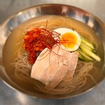 Korean Cold Noodles (with steamed pork)