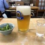さか本そば店 - 生ビール（大だよ）
