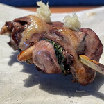 炭焼 おかげさん - 伊勢赤鶏ハツ元ハツ巻　