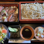 Soba Dokoro Den - 黒毛和牛ステーキ重セット✨蕎麦選択✨