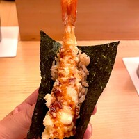 鮨おにかい＋1 - 海老天海苔巻き