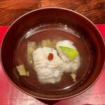 賛否両論 - 鱧と焼き茄子のお吸い物