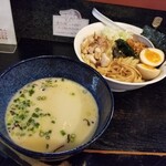 塩そば専門店 桑ばら - 冷やし肝バター海老豆乳和えつけそば