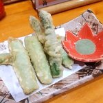 あじ彩 - あじ彩 「アスパラ天ぷら」