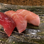 にぎり鮨 一五〇 - マグロ三昧　赤身、中トロ、大トロ