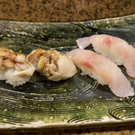 にぎり鮨 一五〇 - 甘鯛　煮蛤(1人1貫の品) 美味しかった