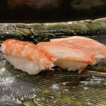 にぎり鮨 一五〇 - 以下妻の注文、海老、蟹✖️2    昼で車海老は終了　昼の方がネタを選べます♪