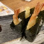 にぎり鮨 一五〇 - 海老を揚げて貰いました　2貫