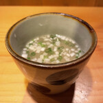 根津 焼鳥 照隅 - 鶏スープ