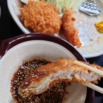 とんかつ富司 - リトルミックスフライ定食③ ※ロースかつ