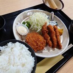 とんかつ富司 - リトルミックスフライ定食①