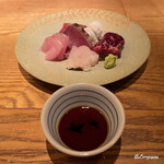 Sakana To Osake Gotoshi - 鱧おとし､甘鯛､鰹塩たたき､鰹､鱧焼霜､鯨頬肉の五種六点盛