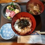 Hatsu Shima - 初島定食、刺身、あら汁