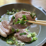 酒楽亭 空庵 - 鴨葱皿(加熱後)