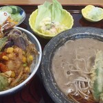 文珠庵 - ミニ天丼ととろろそば