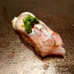 渋谷 鮨 まつもと - 真鯵　しょうがネギ添え