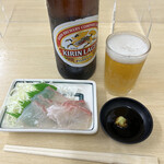 すゑひろ - 瓶ビール(大)、お刺身