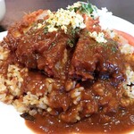 カフェドムッシュ - ドライカレー＋カツの組み合わせ・・