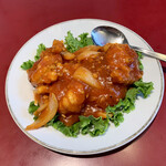 中華菜館 紅宝石 - えびのケチャップ煮(ハーフ) ¥990