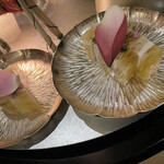 銀座 しのはら - 寒天寄せ　蓮の花びらを頂いて