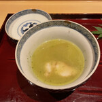 銀座 しのはら - 甘鯛、冬瓜、新銀杏のすり流し、振り柚