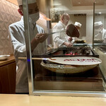 銀座 しのはら - 牛肉　最後の仕上中