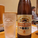 Oshokujidokoro Hamamatsuya - ビンビール 大瓶 キリン一番搾り（860円）