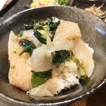 KINKA sushi bar izakaya - シャリDE宇和島鯛めし　混ぜてご飯にかけたところ