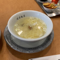 横浜中華街 北京飯店 - かき卵のスープ、豆腐、なめこが入ってた。