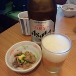 そば処 橋本 - ビール、お通し