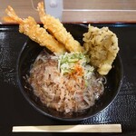 Meisui Chaya Oonozammai - 九頭竜舞茸店頭と海老天そば