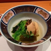 鮨 おさむ - 3月31日　料理①春野菜です　たけのこ　どんこ　味付けも上品で　椎茸嫌いの娘も美味しそうに食べていました