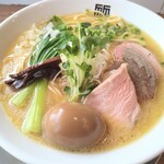竹末東京Premium - 鶏そば(大盛り、味玉トッピング)