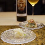 北野坂 木下 - 白イカのワサビ和え 白イカ下足のビーフン