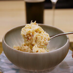 北野坂 木下 - 噴火湾産毛ガニとカニ味噌 山田錦と一緒に