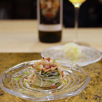 北野坂 木下 - 白イカのワサビ和え 白イカ下足のビーフン