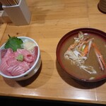 日本橋茅場町 寿司 鮮極 - まぐろトロぶつ丼1,200円 202208