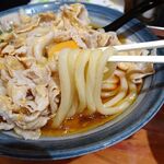 自家製さぬきうどんと肉 新橋甚三 - 肉たまぶっかけＲＥＤ（特大３玉）900円