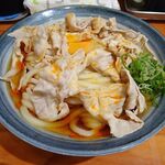 自家製さぬきうどんと肉 新橋甚三 - 肉たまぶっかけＲＥＤ（特大３玉）900円