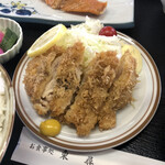 東尋 - チキンカツと焼きシャケ